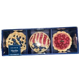 Martha Stewart 4th Of July Set Of 3 Patriotic Pies USA Memorial Day Decor NEW